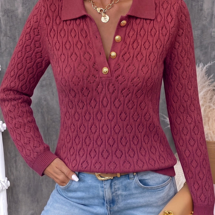 Avenya – Lavorazione Traforata in Maglia, Maglione Polo
