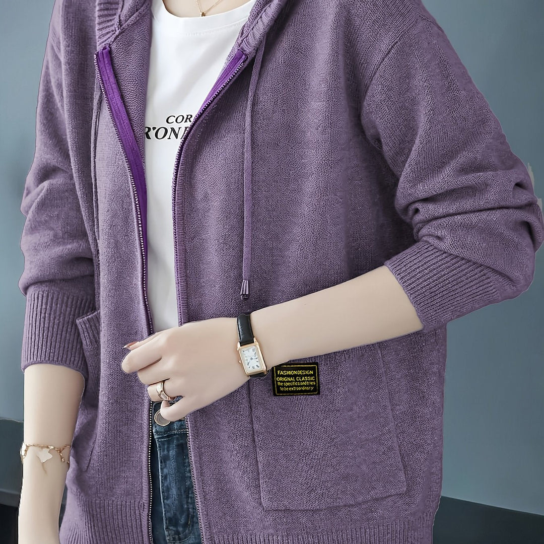 Rilena – Cappuccio con Coulisse in Maglia di Viscosa Cardigan