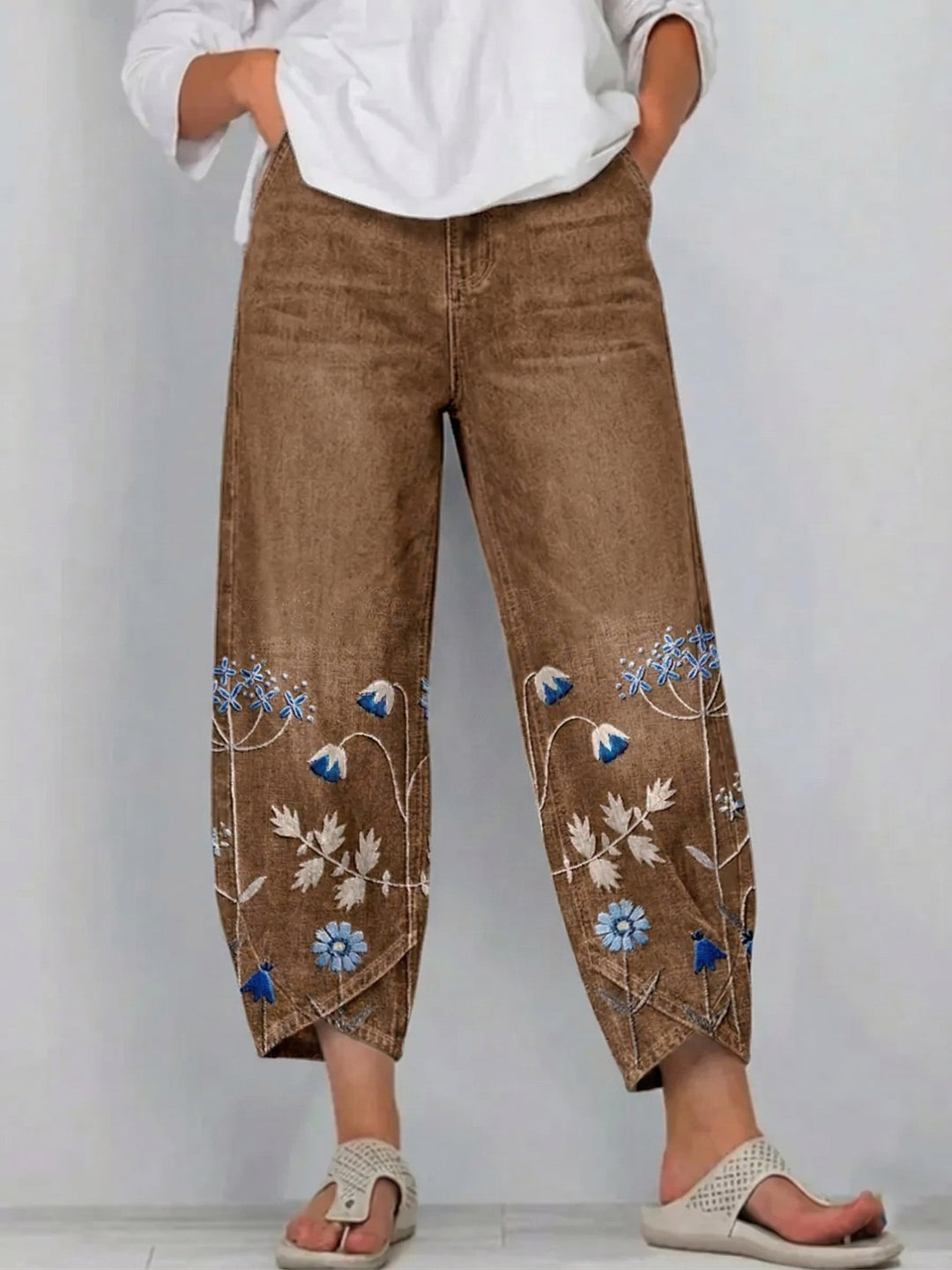 Anvera – Ricamati in Cotone Pantaloni