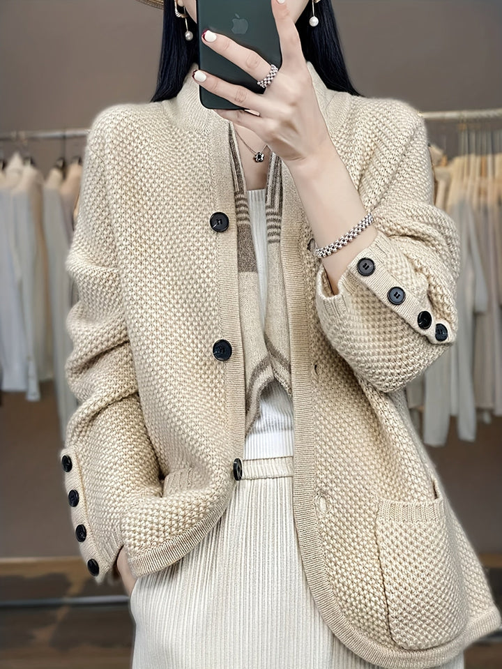 Vesara – Cardigan a Collo Alto