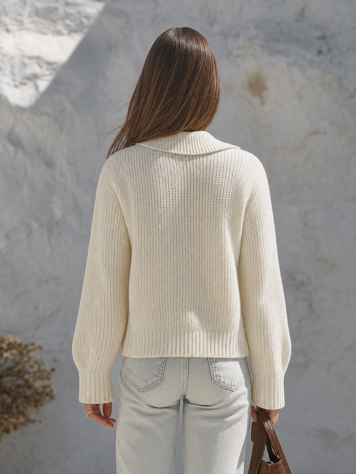 Virela – A Righe con Collo in Maglia, Giacca