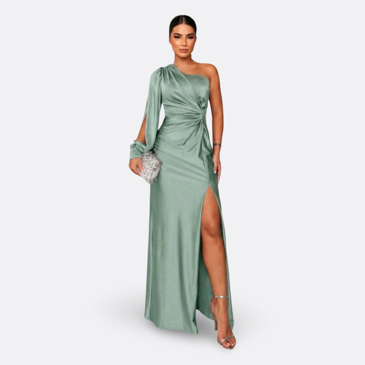 Silara – Abito Maxi in Tessuto con Scollo a V