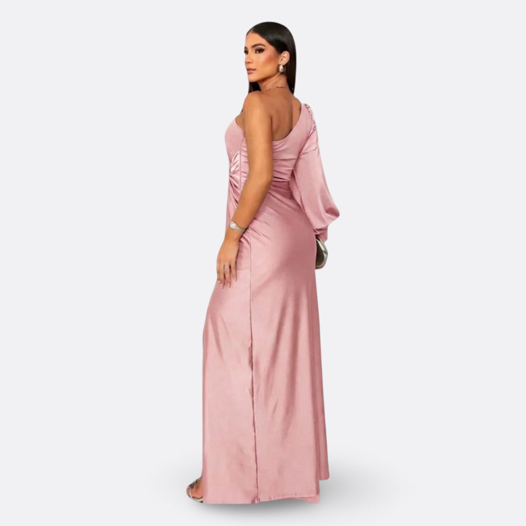 Silara – Abito Maxi in Tessuto con Scollo a V