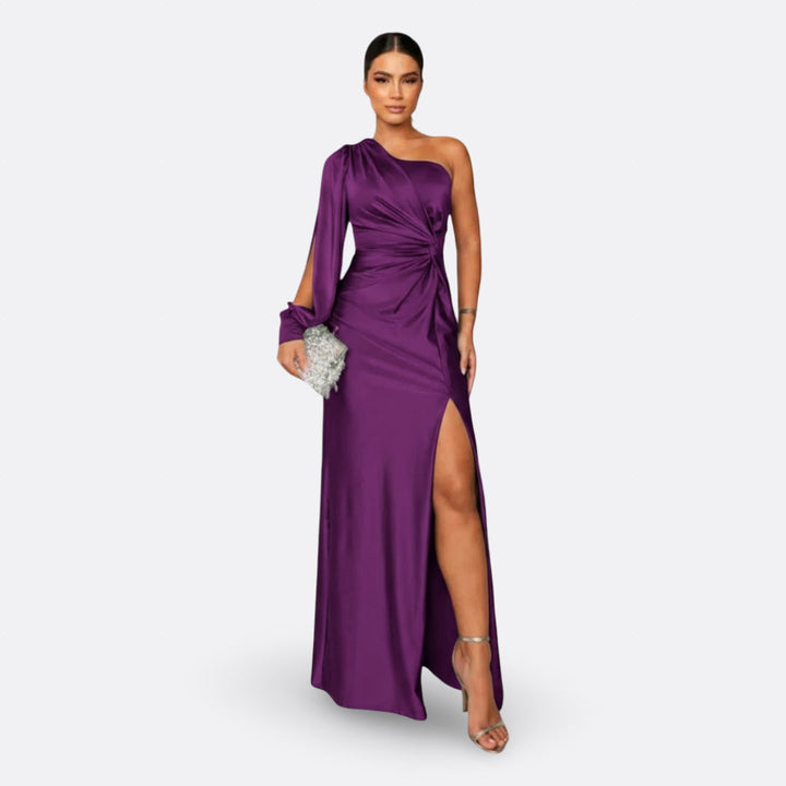 Silara – Abito Maxi in Tessuto con Scollo a V