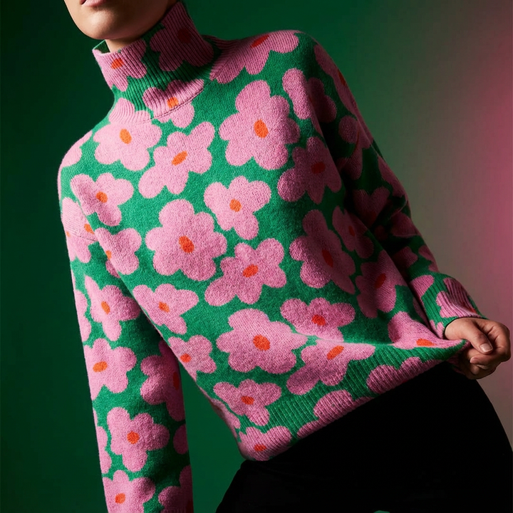 Lavinia - Maglione in Cotone Floreale