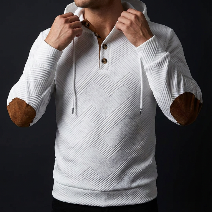 Alistair - Maglione con Cappuccio in Maglia Testurizzata