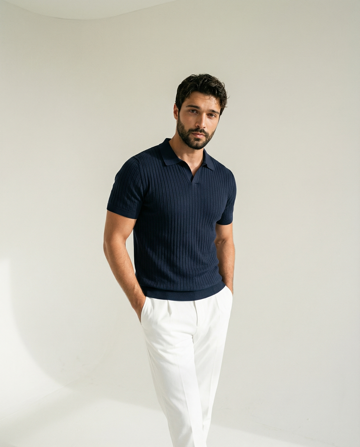 Collo Alto in Maglia Stretch - Polo