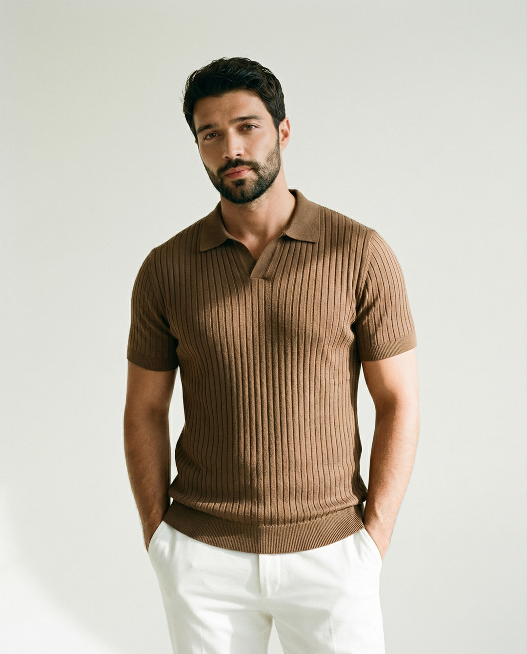 Collo Alto in Maglia Stretch - Polo