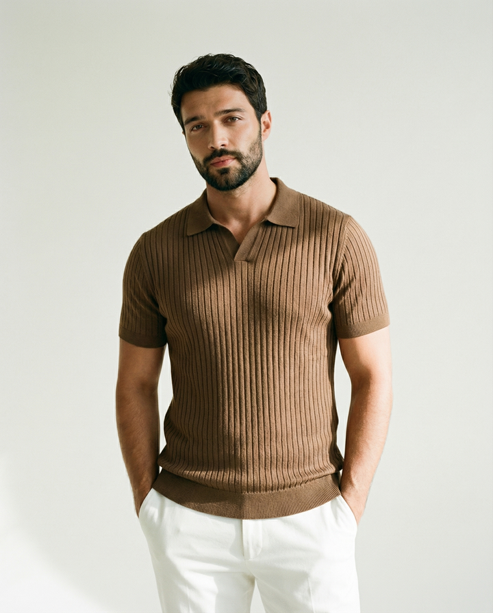 Collo Alto in Maglia Stretch - Polo