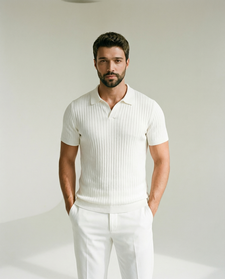 Collo Alto in Maglia Stretch - Polo