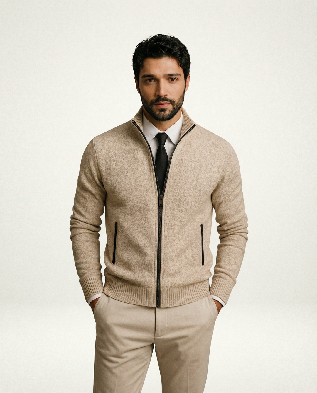 Su Misura Maglia di Lana Merino e Cotone Cardigan