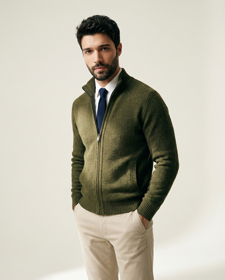 Su Misura Maglia di Lana Merino e Cotone Cardigan