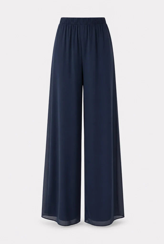 Sivela – Asimmetrico in Chiffon, Completo con Pantaloni Palazzo