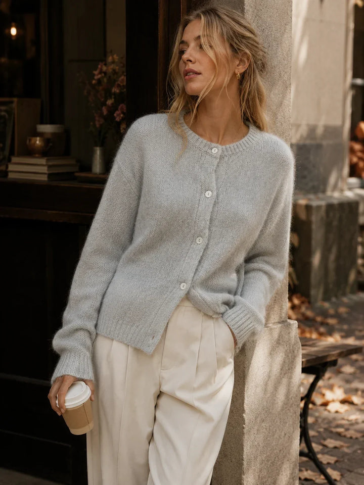 Ilyra – Con Bottoni Frontali in Maglia, Cardigan