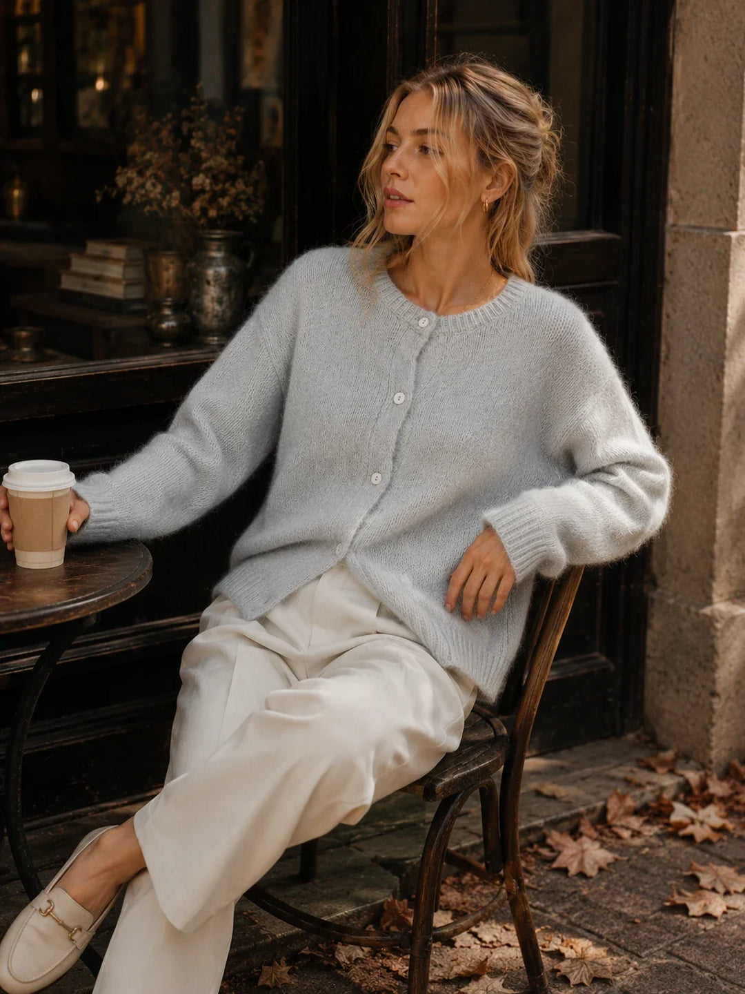 Ilyra – Con Bottoni Frontali in Maglia, Cardigan