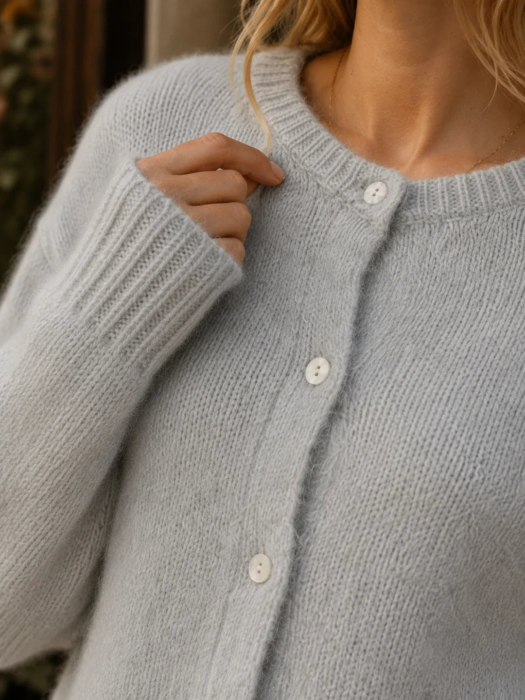 Ilyra – Con Bottoni Frontali in Maglia, Cardigan