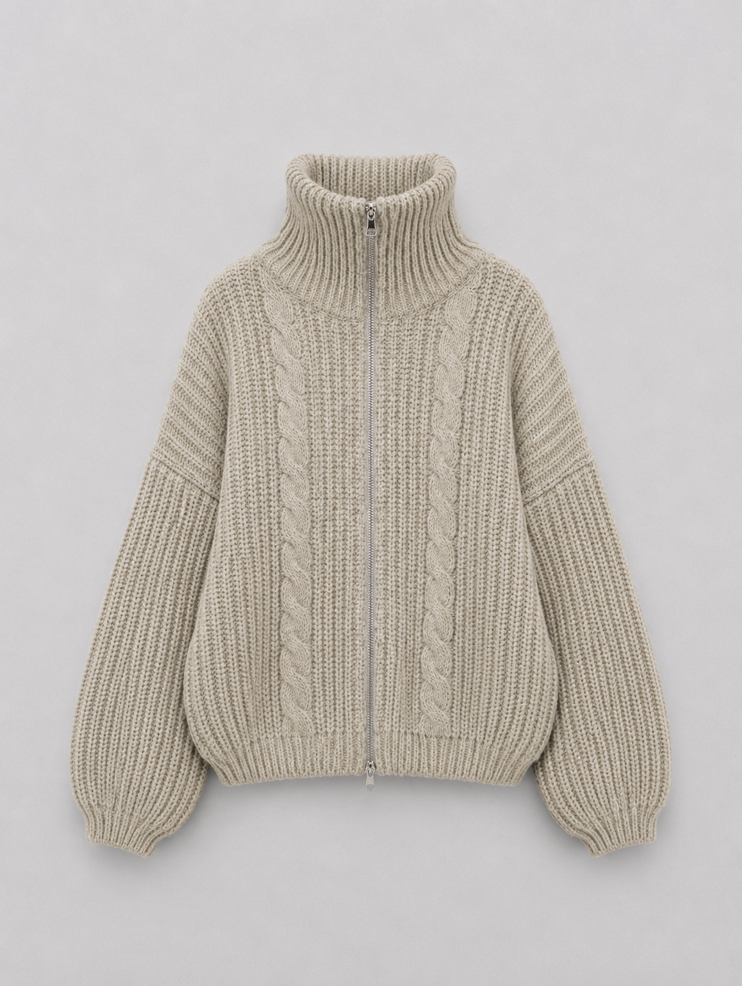 Velira – Con Zip Frontale in Maglia a Trecce, Cardigan