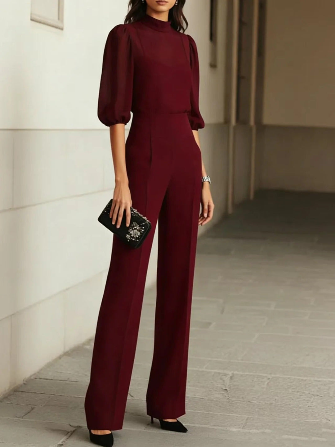 Veluna – A Tre Pezzi in Chiffon Trasparente, Completo