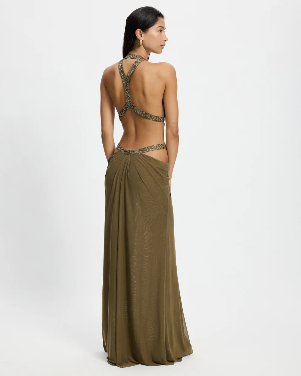 Avenna – Dettaglio a Fessura in Jersey Stretch – Abito Maxi