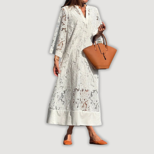 Mevara – Trasparente in Pizzo, Abito Maxi