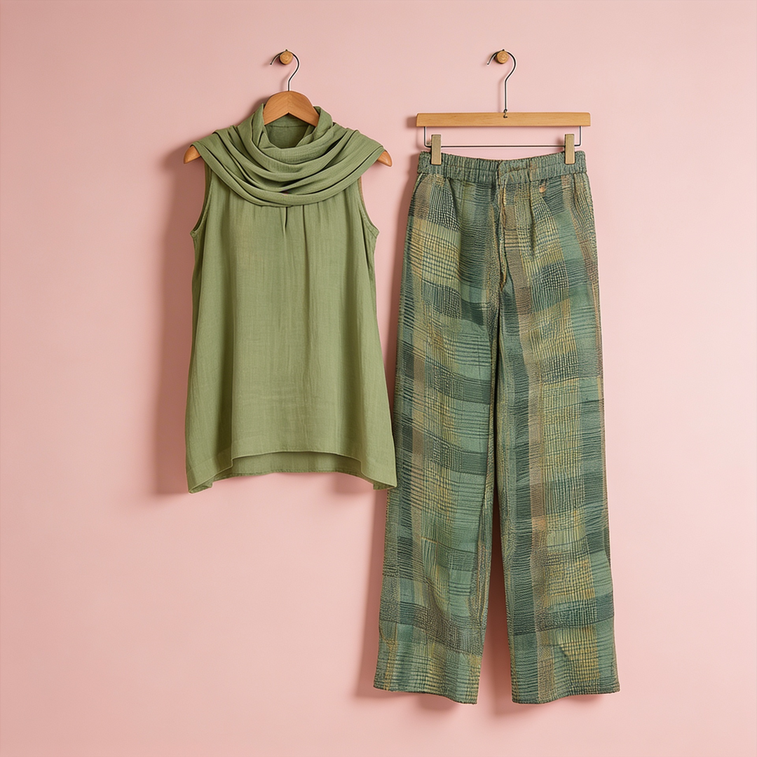 Tavina – A Gamba Larga in Tessuto, Set di Pantaloni