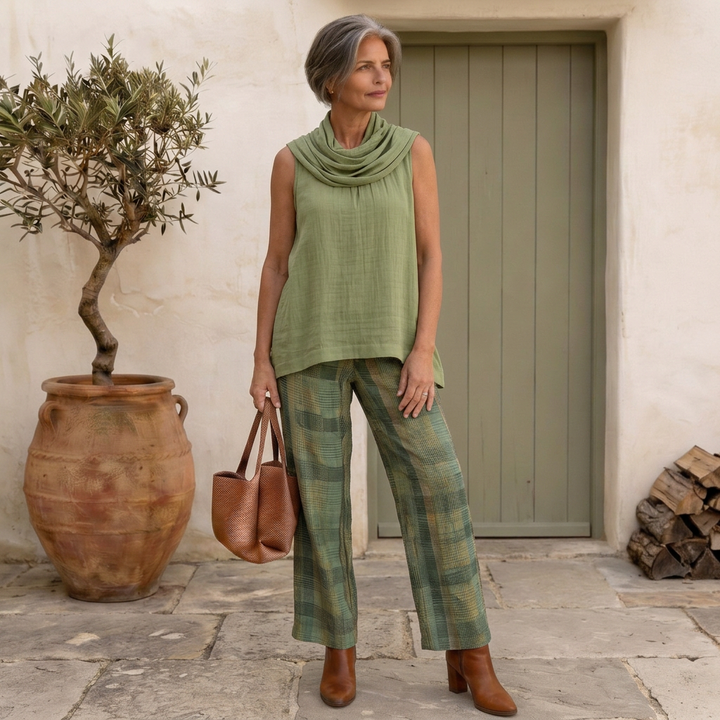 Tavina – A Gamba Larga in Tessuto, Set di Pantaloni