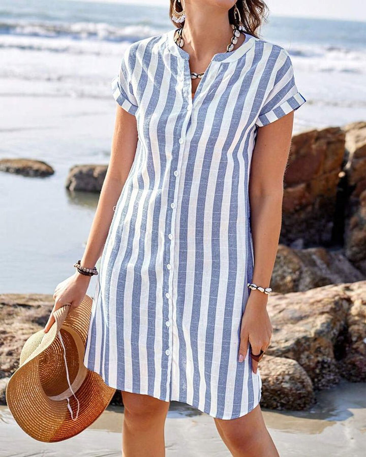 Rivela – A Righe Stile Camicia Abito