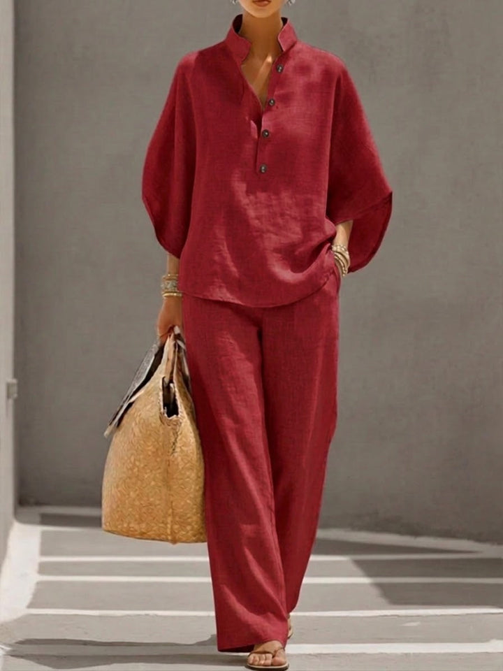 Velara – Maniche a Pipistrello in Cotone e Lino, Set