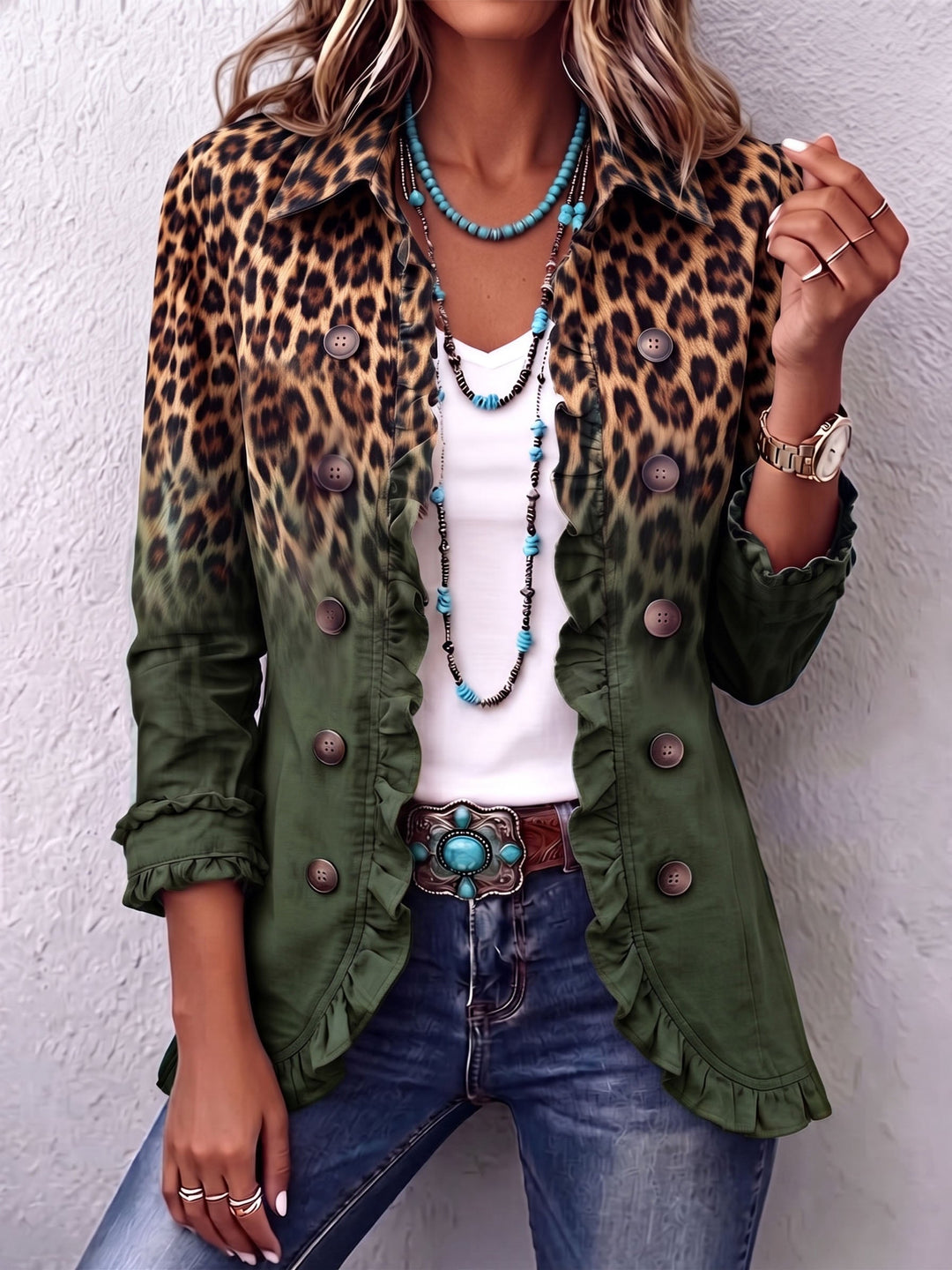 Nivaya – Giacca Blazer a Stampa Leopardata