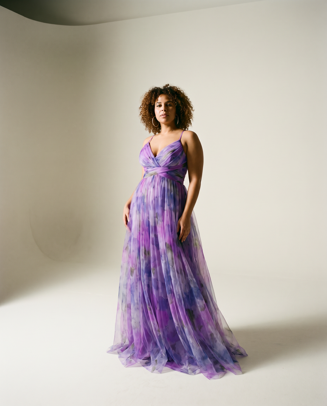 Maxi con Vita Impero in Chiffon Abito