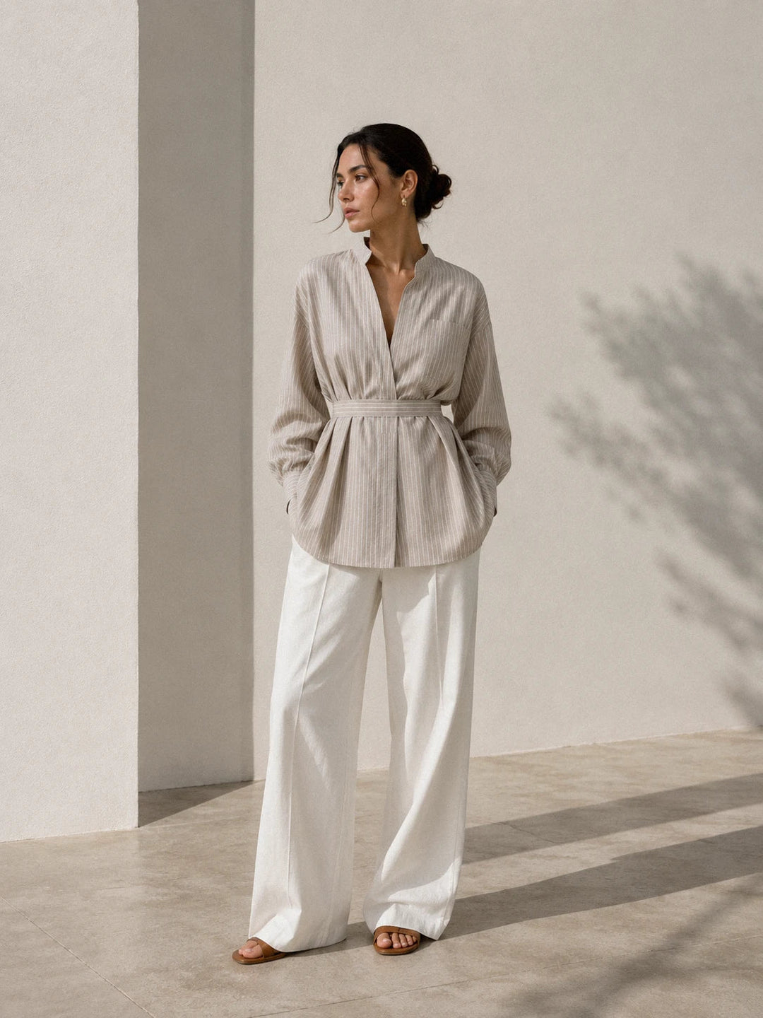 Ivessa – Collo Asimmetrico, Cotone Misto, Camicia