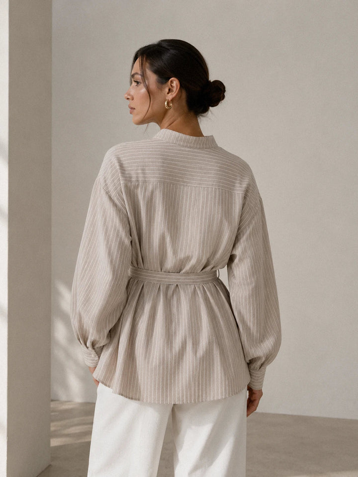 Ivessa – Collo Asimmetrico, Cotone Misto, Camicia