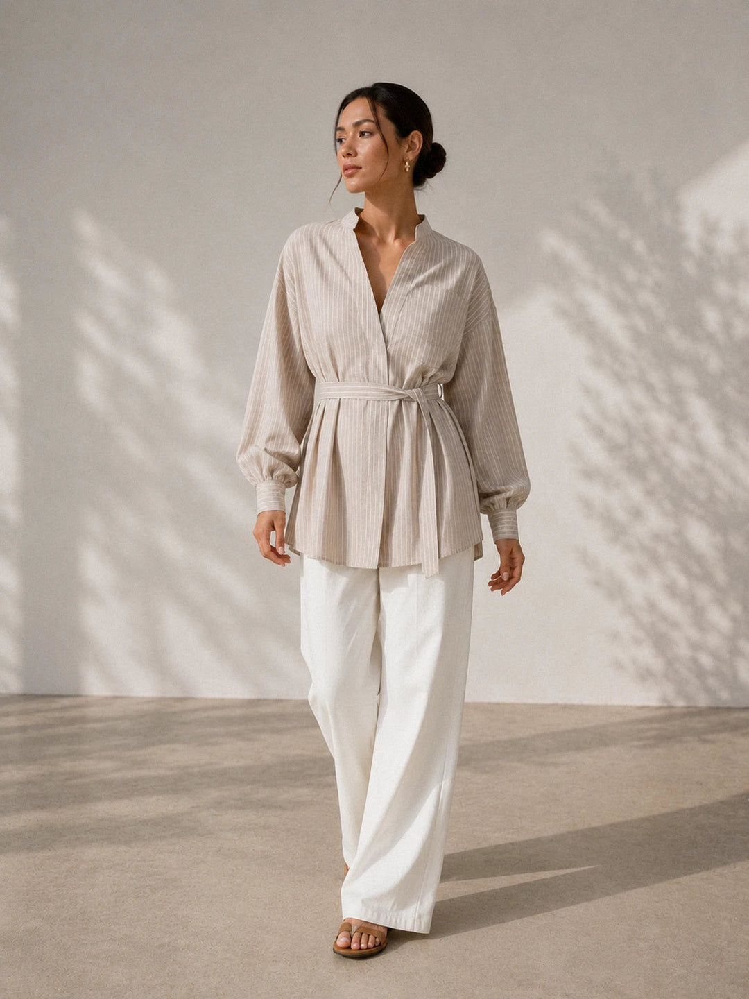 Ivessa – Collo Asimmetrico, Cotone Misto, Camicia