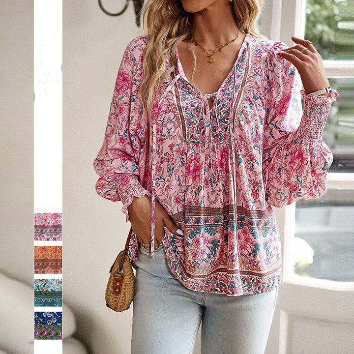 Calira – Collo a V e Laccetti – Cotone – Camicia