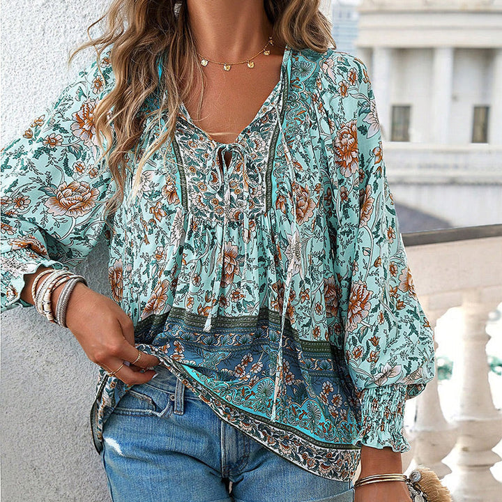 Calira – Collo a V e Laccetti – Cotone – Camicia