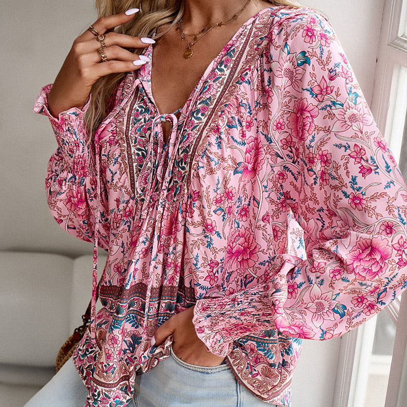 Calira – Collo a V e Laccetti – Cotone – Camicia