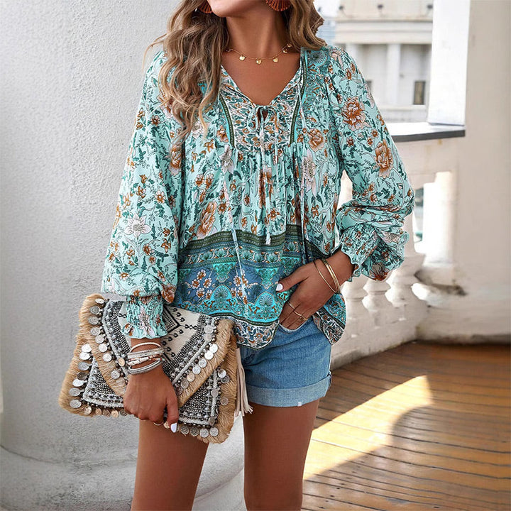 Calira – Collo a V e Laccetti – Cotone – Camicia