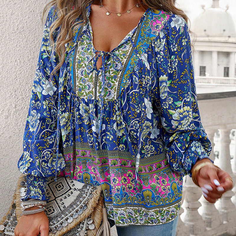 Calira – Collo a V e Laccetti – Cotone – Camicia