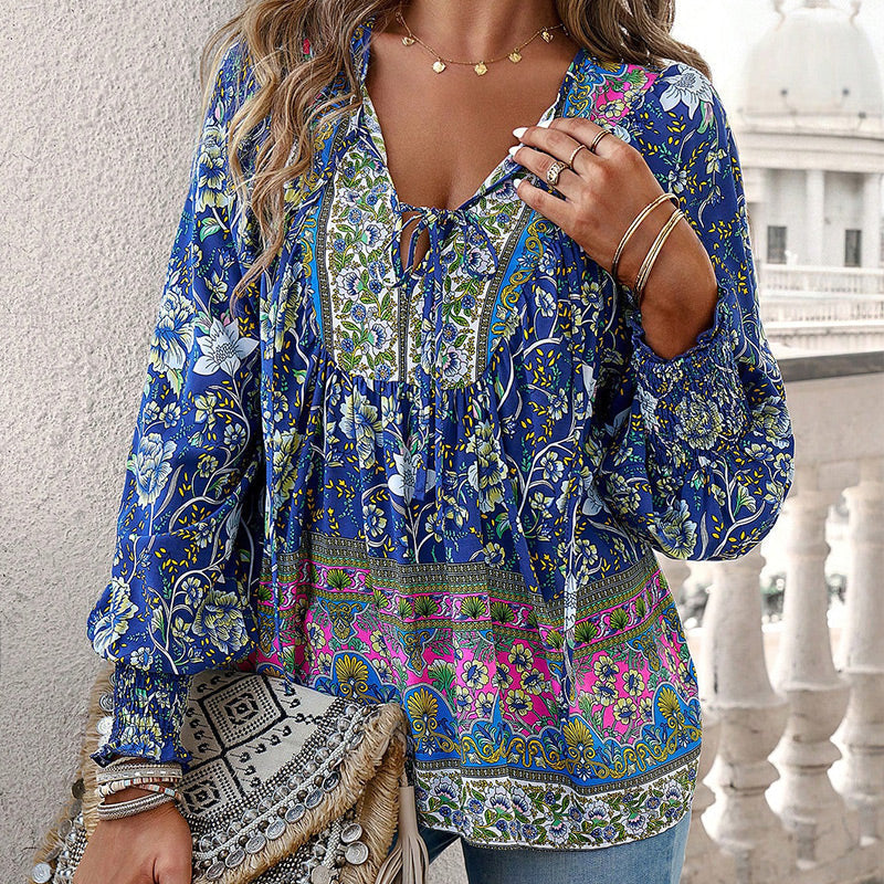 Calira – Collo a V e Laccetti – Cotone – Camicia