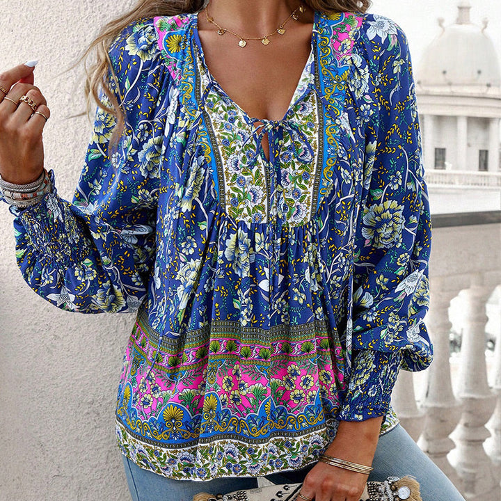 Calira – Collo a V e Laccetti – Cotone – Camicia