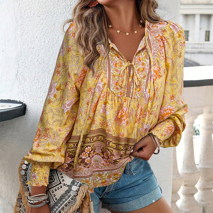 Calira – Collo a V e Laccetti – Cotone – Camicia