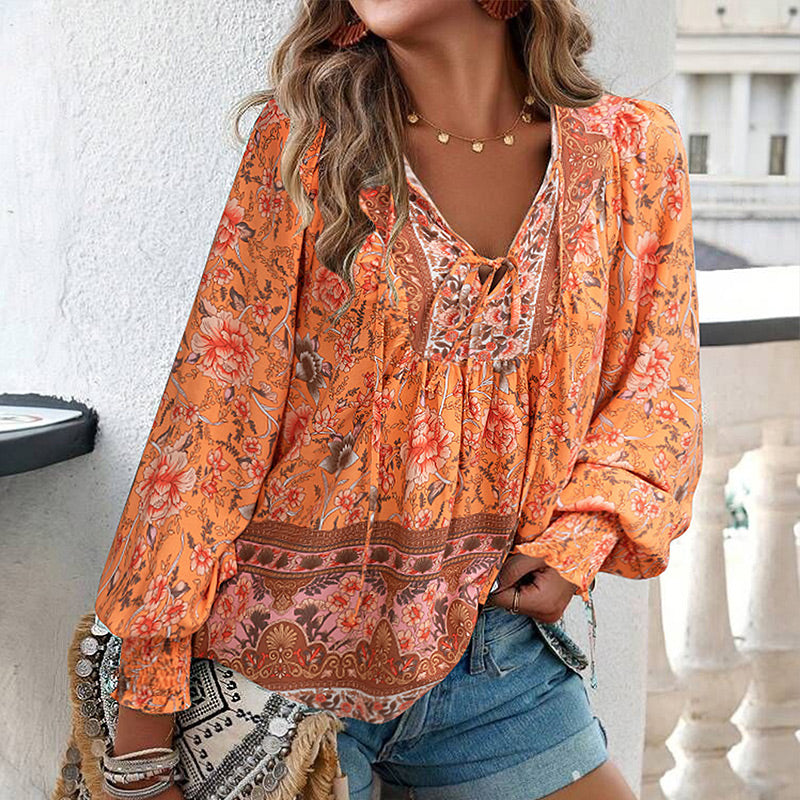 Calira – Collo a V e Laccetti – Cotone – Camicia