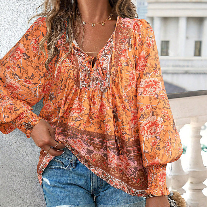 Calira – Collo a V e Laccetti – Cotone – Camicia