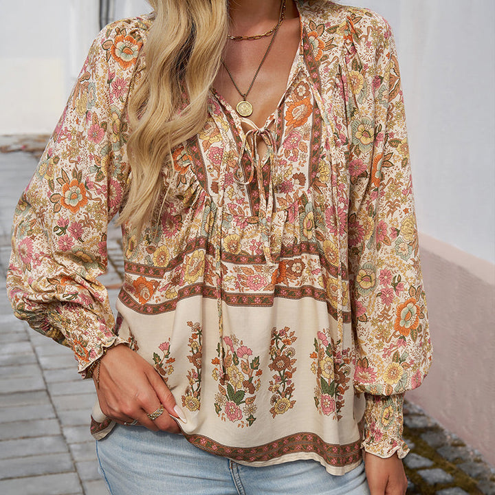 Calira – Collo a V e Laccetti – Cotone – Camicia