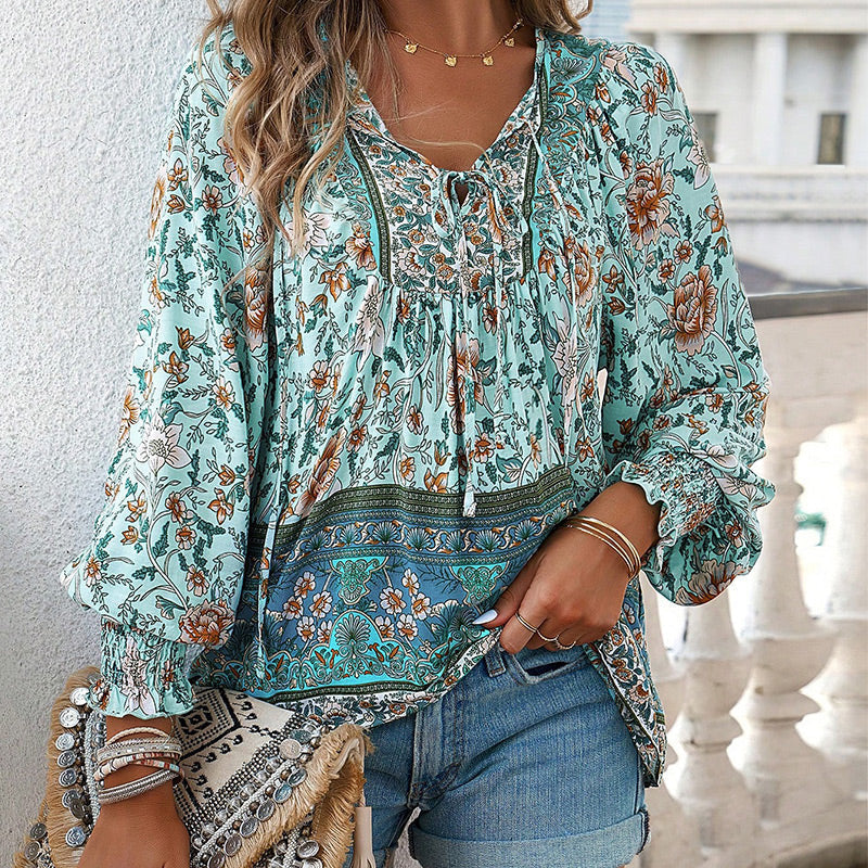 Calira – Collo a V e Laccetti – Cotone – Camicia