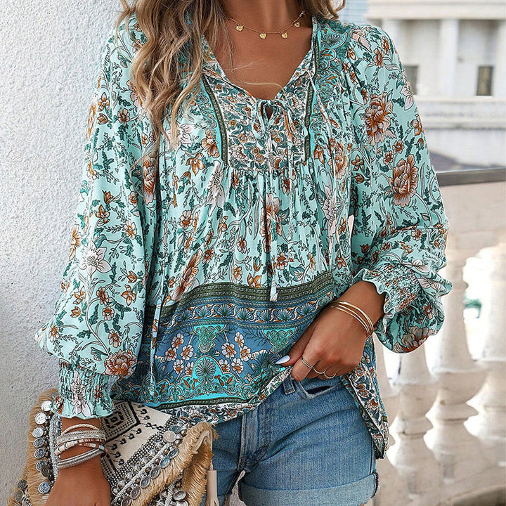 Calira – Collo a V e Laccetti – Cotone – Camicia