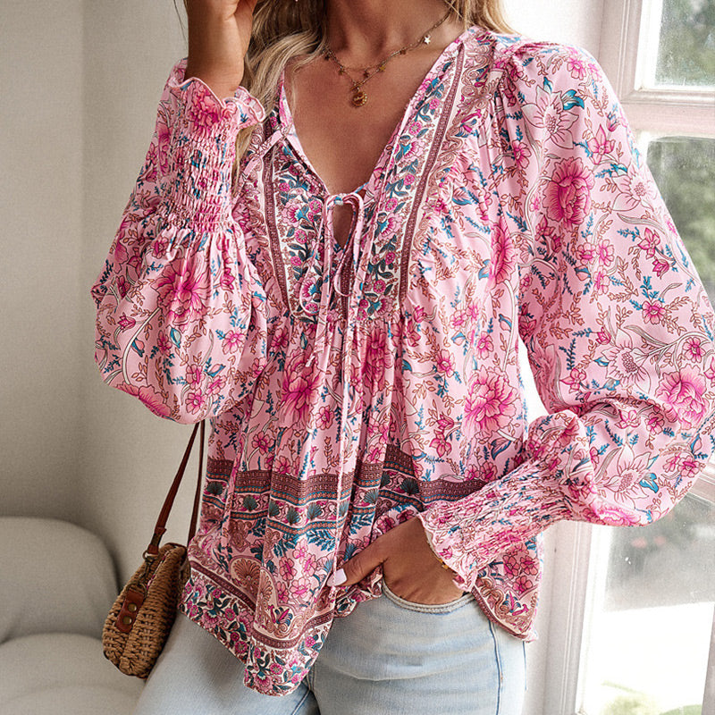Calira – Collo a V e Laccetti – Cotone – Camicia