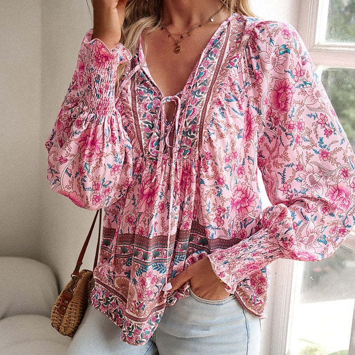 Calira – Collo a V e Laccetti – Cotone – Camicia