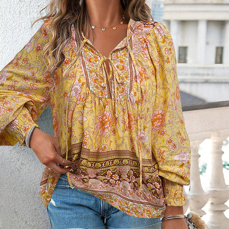 Calira – Collo a V e Laccetti – Cotone – Camicia