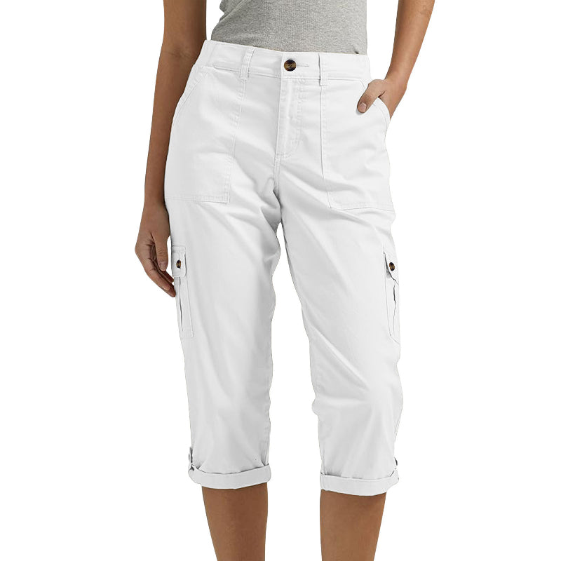 Orelyn – Multitasche, Tessuto Elasticizzato, Pantaloni Cargo Capri